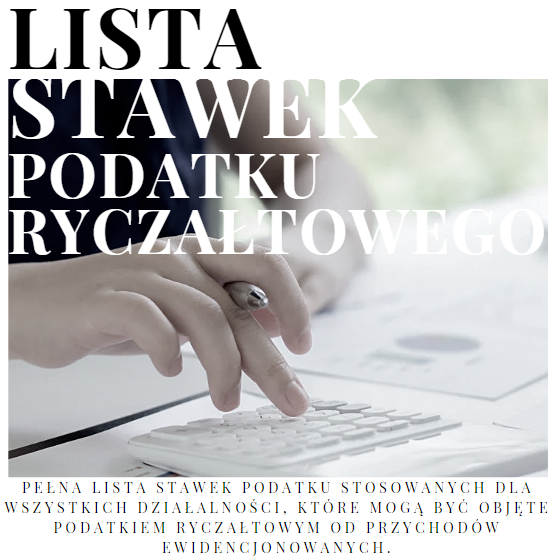 LISTA STAWEK PODATKU RYCZAŁTOWEGO